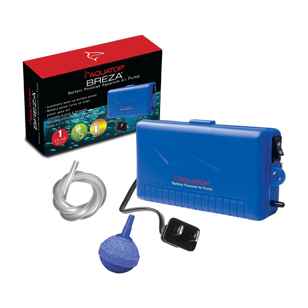 AC DC ONE BREZA Battery Powered Air Pump w AC Power Failure Sensor Aquatop